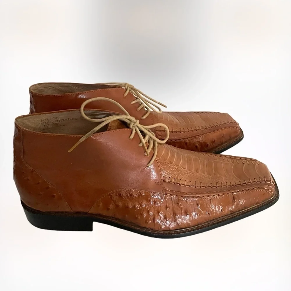 STACEY ADAMS mens square toe camel color Oxford shoe size 11